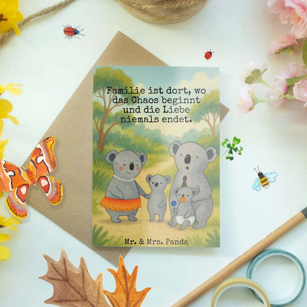Greetings card Koala Family Design Grußkarte, Klappkarte, Einladungskarte, Glückwunschkarte, Hochzeitskarte, Geburtstagskarte, Karte, Ansichtskarten, Familie, Vatertag, Muttertag, Bruder, Schwester, Mama, Papa, Oma, Opa, Koala, Koalas, Family, Kinder, Geschwister, Familienleben