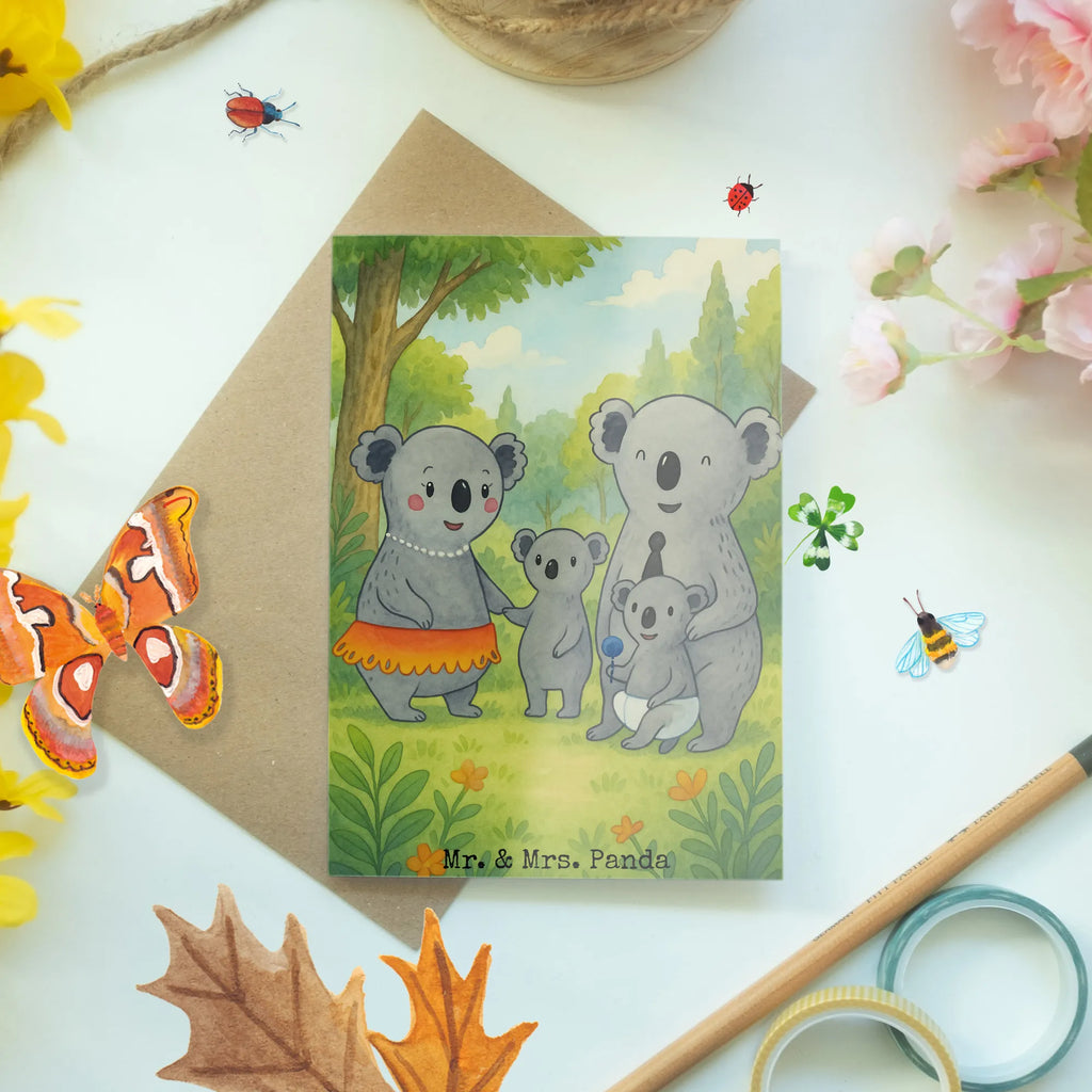 Greetings card Koala Family Design Grußkarte, Klappkarte, Einladungskarte, Glückwunschkarte, Hochzeitskarte, Geburtstagskarte, Karte, Ansichtskarten, Familie, Vatertag, Muttertag, Bruder, Schwester, Mama, Papa, Oma, Opa, Koala, Koalas, Family, Kinder, Geschwister, Familienleben