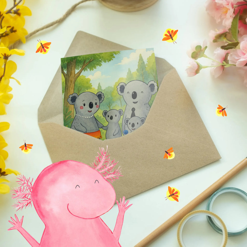 Greetings card Koala Family Design Grußkarte, Klappkarte, Einladungskarte, Glückwunschkarte, Hochzeitskarte, Geburtstagskarte, Karte, Ansichtskarten, Familie, Vatertag, Muttertag, Bruder, Schwester, Mama, Papa, Oma, Opa, Koala, Koalas, Family, Kinder, Geschwister, Familienleben