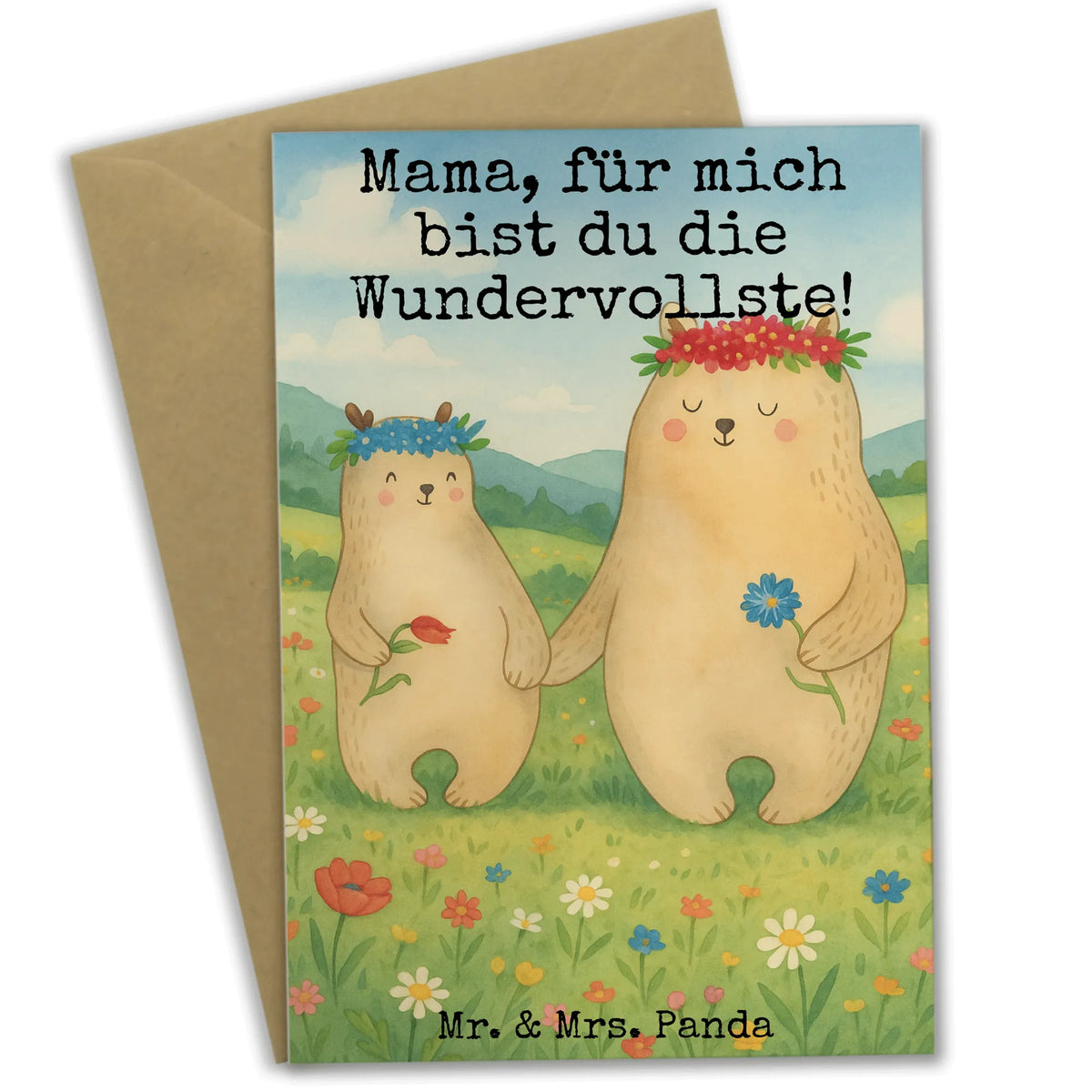 Grußkarte Bären mit Blumenkranz Design Beileidskarte, Grußkarten, weihnachtskarten, neujahrskarte, hochzeitskarten, glückwunschkarten, einladungskarten, osterkarte, abiturkarte, osterkarten, Klappkarte, vatertagskarte, dankeskarten, kommunionskarte, valentinstagskarte, babykarte, Grußkarte, Glückwunschkarte, jubiläumskarte, genesungskarte, Motivkarte, firmungskarte, spruchkarte, Muttertag, Vatertag, Mama, Papa, Oma, Opa, Familie, Schwester, Bruder, Family, Mutti, Töchter, Beste Mutter, Tochter, Mami, Bär, Kind, Lieblingsmama, Geschenk Mama. Muttertag, Mutter, Bären, Kinder, Vorbild, Lieblingsmensch, Weltbeste Mama