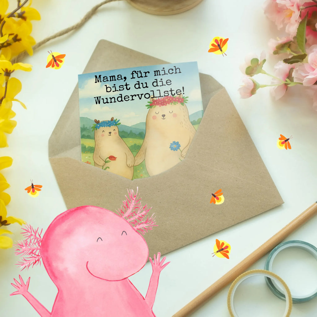 Greetings card Bears with flower crown Design Grußkarte, Klappkarte, Einladungskarte, Glückwunschkarte, Hochzeitskarte, Geburtstagskarte, Karte, Ansichtskarten, Familie, Vatertag, Muttertag, Bruder, Schwester, Mama, Papa, Oma, Opa, Bär, Bären, Mutter, Mutti, Mami, Lieblingsmensch, Lieblingsmama, beste Mutter, weltbeste Mama, Geschenk Mama. Muttertag, Tochter, Kind, Kinder, Töchter, Family, Vorbild