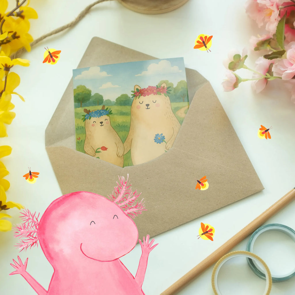 Greetings card Bears with flower crown Design Grußkarte, Klappkarte, Einladungskarte, Glückwunschkarte, Hochzeitskarte, Geburtstagskarte, Karte, Ansichtskarten, Familie, Vatertag, Muttertag, Bruder, Schwester, Mama, Papa, Oma, Opa, Bär, Bären, Mutter, Mutti, Mami, Lieblingsmensch, Lieblingsmama, beste Mutter, weltbeste Mama, Geschenk Mama. Muttertag, Tochter, Kind, Kinder, Töchter, Family, Vorbild