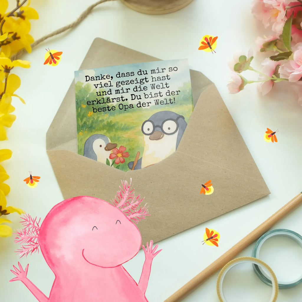 Greetings card Penguin grandpa planting flowers Design Einladungskarte, Hochzeitskarte, Klappkarte, Grußkarte, Karte, Ansichtskarten, Geburtstagskarte, Glückwunschkarte, Familie, Vatertag, Muttertag, Bruder, Schwester, Mama, Papa, Oma, Opa, Lieblingsopa, Großvater, bester Opa, Opi