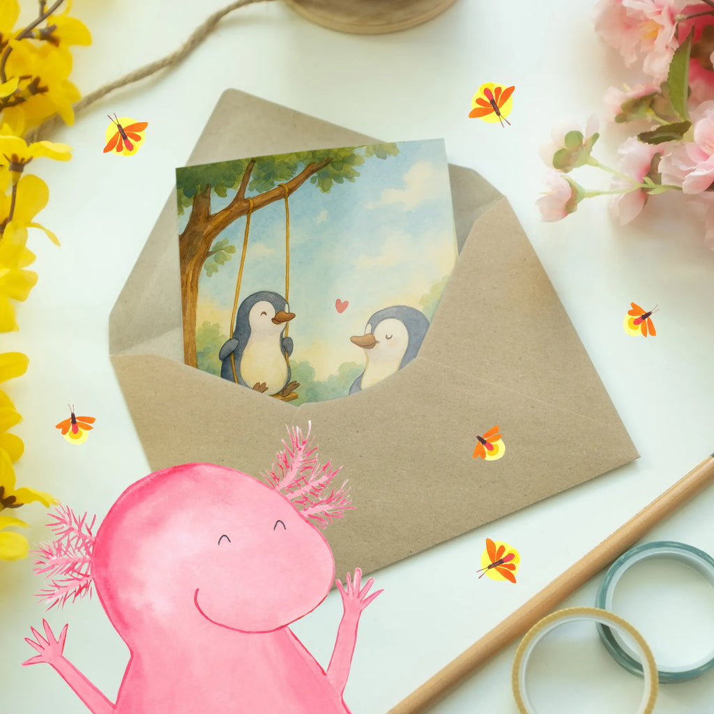 Greetings card Penguin and grandma swing  Design Grußkarte, Klappkarte, Einladungskarte, Glückwunschkarte, Hochzeitskarte, Geburtstagskarte, Karte, Ansichtskarten, Familie, Vatertag, Muttertag, Bruder, Schwester, Mama, Papa, Oma, Opa, beste Oma, Lieblingsoma, Geschenk für Oma, Omi, Großmutter