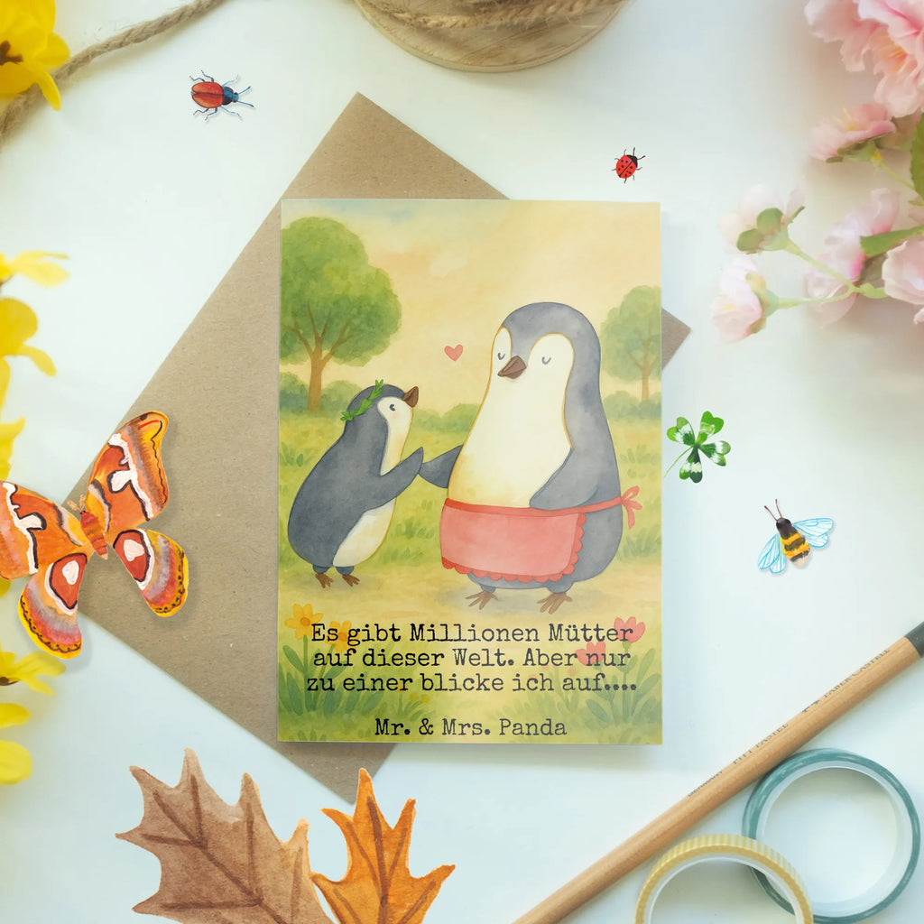 Greetings card Penguin with child Design Grußkarte, Klappkarte, Einladungskarte, Glückwunschkarte, Hochzeitskarte, Geburtstagskarte, Karte, Ansichtskarten, Familie, Vatertag, Muttertag, Bruder, Schwester, Mama, Papa, Oma, Opa, Geschenk, Mami, Mutti, Mutter, Geburststag