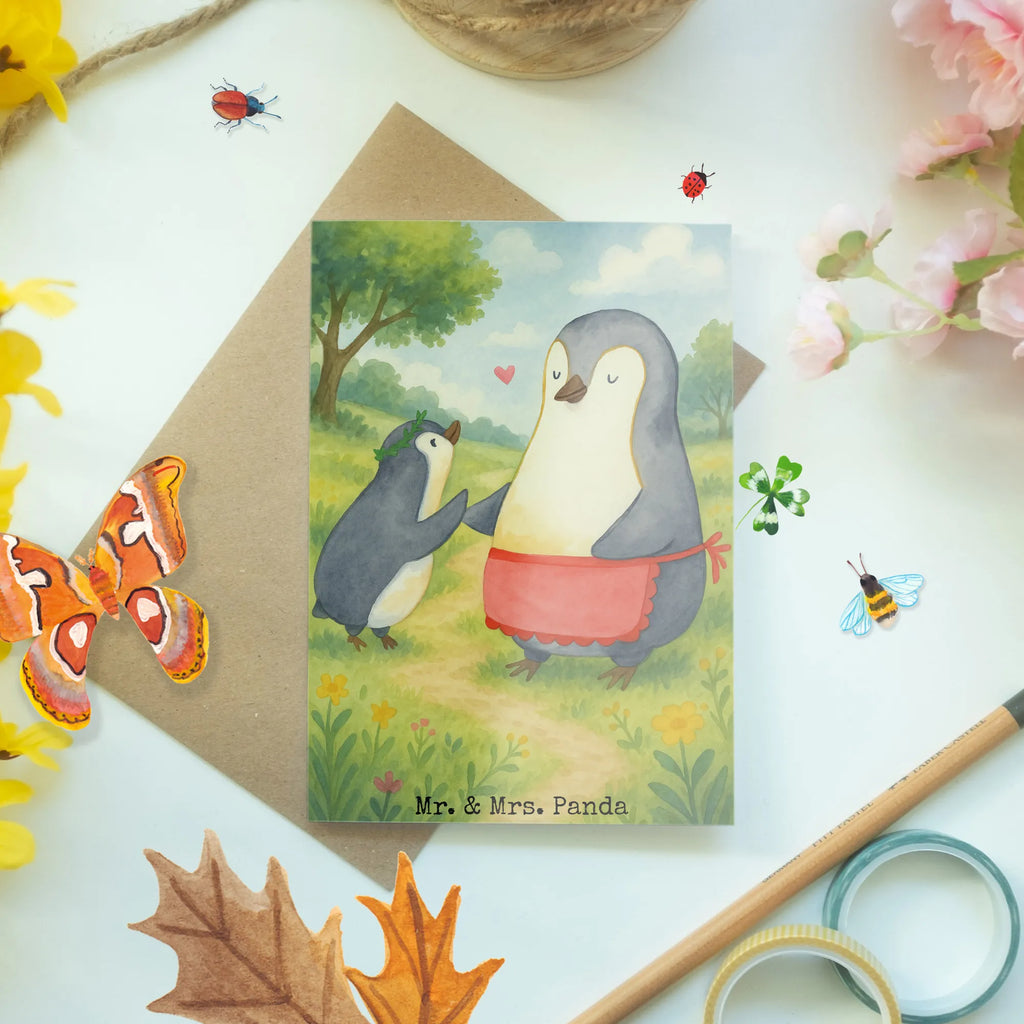 Greetings card Penguin with child Design Grußkarte, Klappkarte, Einladungskarte, Glückwunschkarte, Hochzeitskarte, Geburtstagskarte, Karte, Ansichtskarten, Familie, Vatertag, Muttertag, Bruder, Schwester, Mama, Papa, Oma, Opa, Geschenk, Mami, Mutti, Mutter, Geburststag