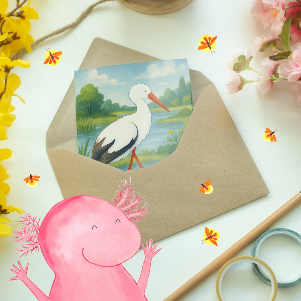 Grußkarte Storch Design Grußkarte, Klappkarte, Einladungskarte, Glückwunschkarte, Hochzeitskarte, Geburtstagskarte, Karte, Ansichtskarten, Tiermotive, Gute Laune, lustige Sprüche, Tiere, Storch, Störche, Schwangerschaft, Geburt, Mutter, Mütter, Mutter werden, Schwanger, Babybauch, Baby