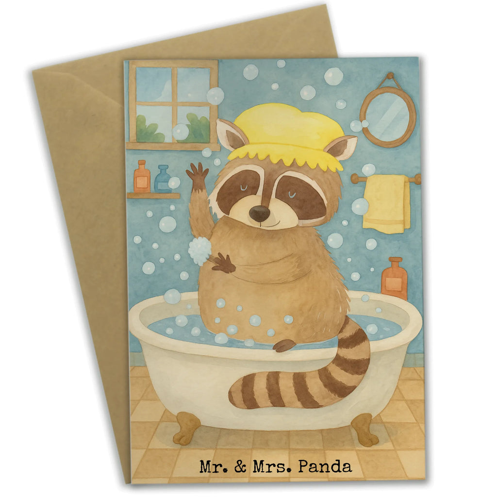 Kartka okolicznościowa Szop pracz Design Grußkarte, Klappkarte, Einladungskarte, Glückwunschkarte, Hochzeitskarte, Geburtstagskarte, Karte, Ansichtskarten, Tiermotive, Gute Laune, lustige Sprüche, Tiere, Waschbär, Tagträumen, Plan, Fröhlich, waschen, Seifenblasen