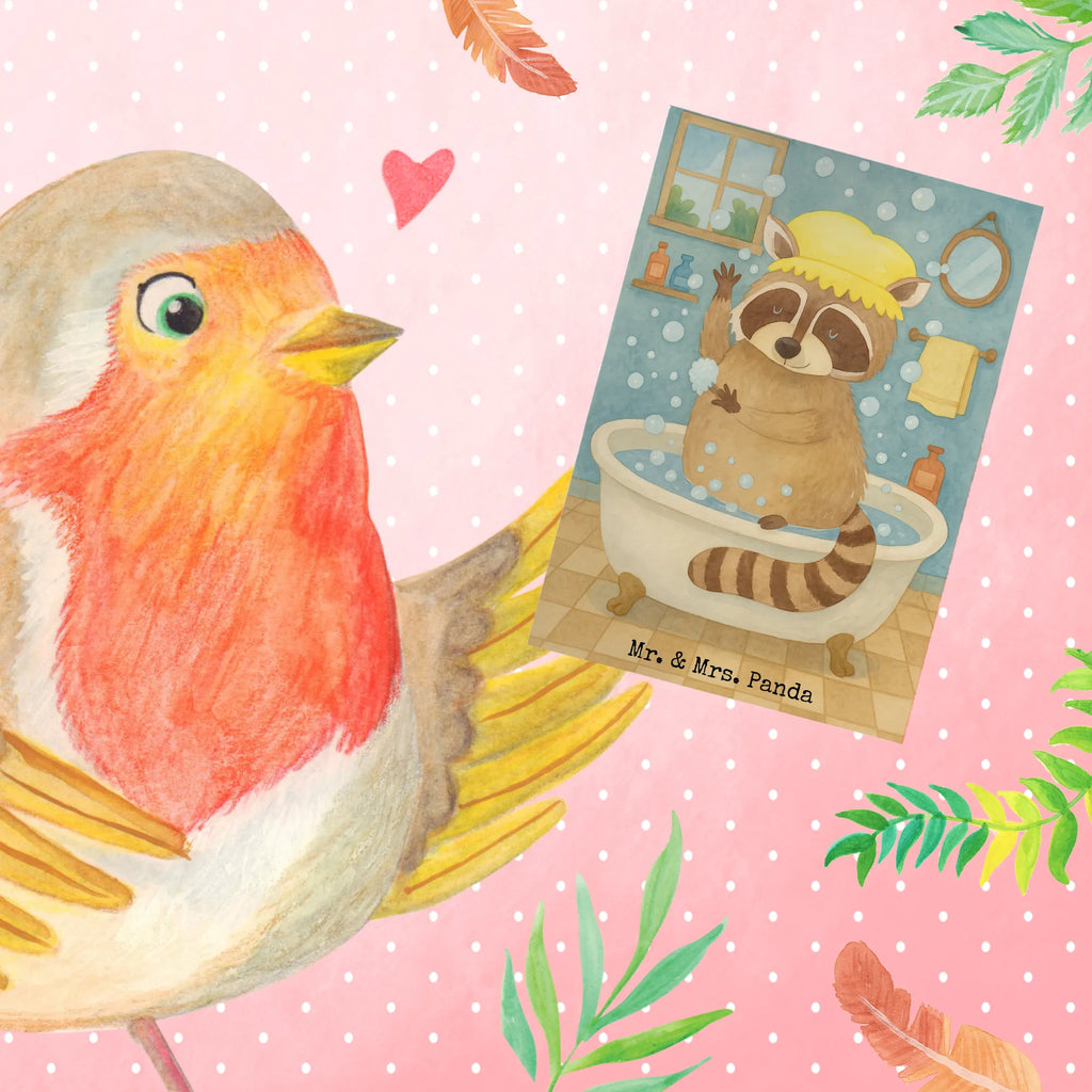 Kartka okolicznościowa Szop pracz Design Grußkarte, Klappkarte, Einladungskarte, Glückwunschkarte, Hochzeitskarte, Geburtstagskarte, Karte, Ansichtskarten, Tiermotive, Gute Laune, lustige Sprüche, Tiere, Waschbär, Tagträumen, Plan, Fröhlich, waschen, Seifenblasen