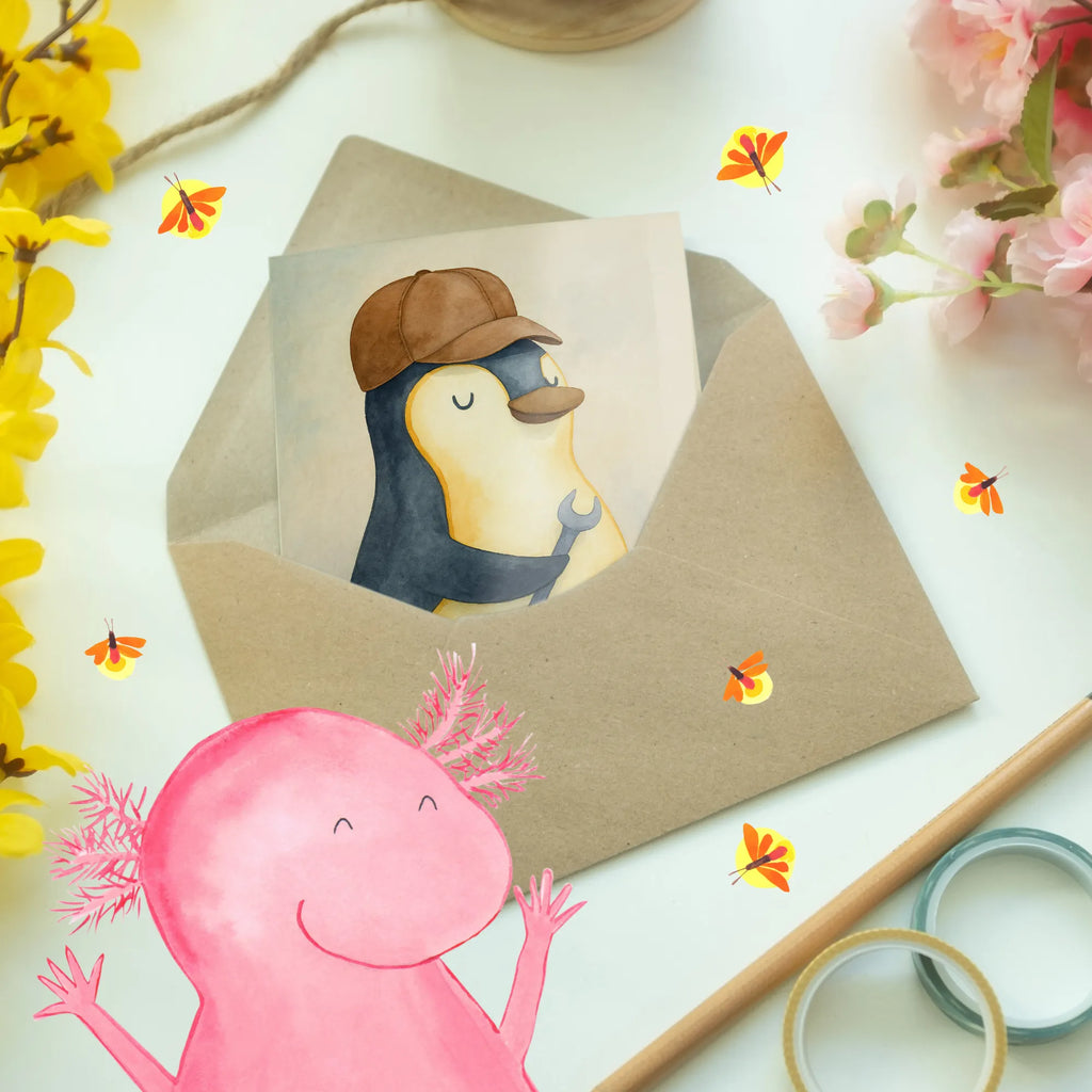 Kartka okolicznościowa Jeśli tata tego nie naprawi, to jesteśmy w dupie Design Grußkarte, Klappkarte, Einladungskarte, Glückwunschkarte, Hochzeitskarte, Geburtstagskarte, Karte, Ansichtskarten, Familie, Vatertag, Muttertag, Bruder, Schwester, Mama, Papa, Oma, Opa, Vater, Geschenk Papa, Bester Papa der Welt