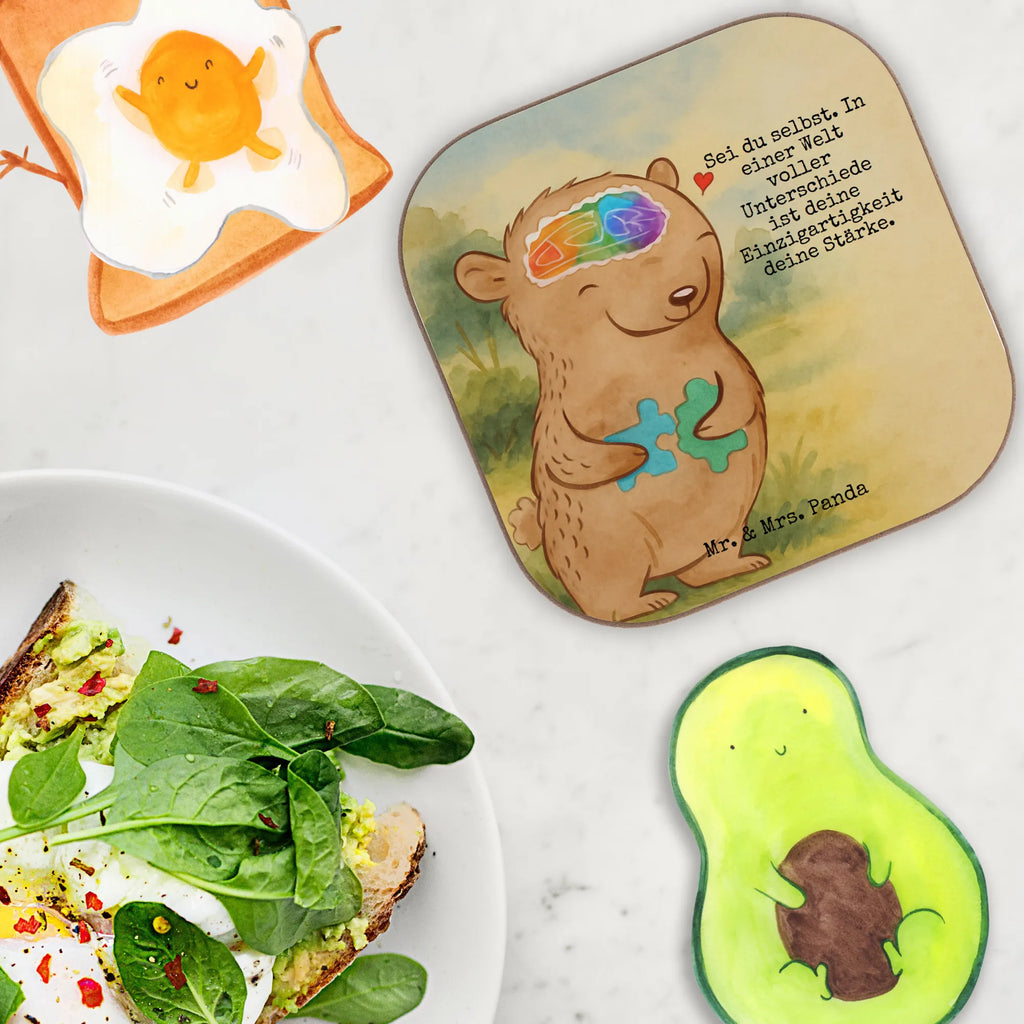 Podkładka niedźwiedź Autyzm Design Untersetzer, Bierdeckel, Glasuntersetzer, Untersetzer Gläser, Getränkeuntersetzer, Untersetzer aus Holz, Untersetzer für Gläser, Korkuntersetzer, Untersetzer Holz, Holzuntersetzer, Tassen Untersetzer, Untersetzer Design, Autismus, Entwicklungsstörungen, Autismus-Spektrum-Störungen, ASS, Asperger Autismus, Bär