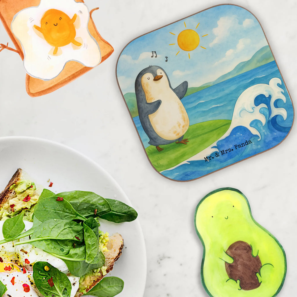 Square coaster Penguin surfer Design Untersetzer Gläser, Untersetzer, Holzuntersetzer, Glasuntersetzer, Getränkeuntersetzer, Untersetzer für Gläser, Tassen Untersetzer, Untersetzer aus Holz, Untersetzer Holz, Korkuntersetzer, Untersetzer Design, Bierdeckel, Pinguin, surfen, Hawaii, Wellen reiten, Surfer, Wellen, Urlaub, Portugal, Pinguine