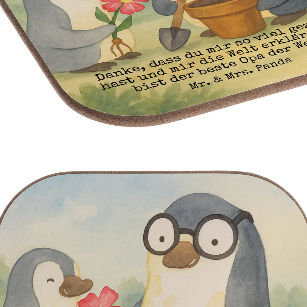 Untersetzer Pinguin Opa Blumen pflanzen Design