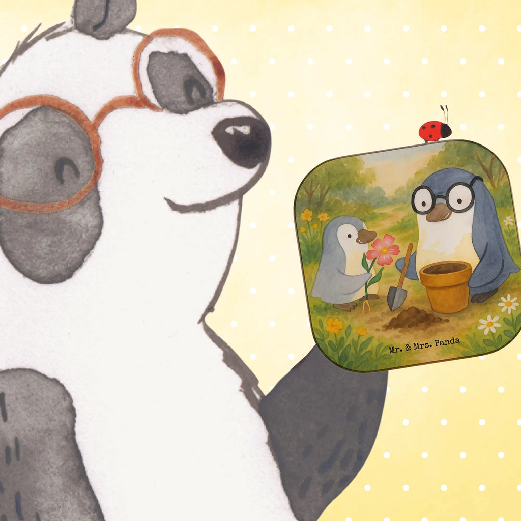 Untersetzer Pinguin Opa Blumen pflanzen Design