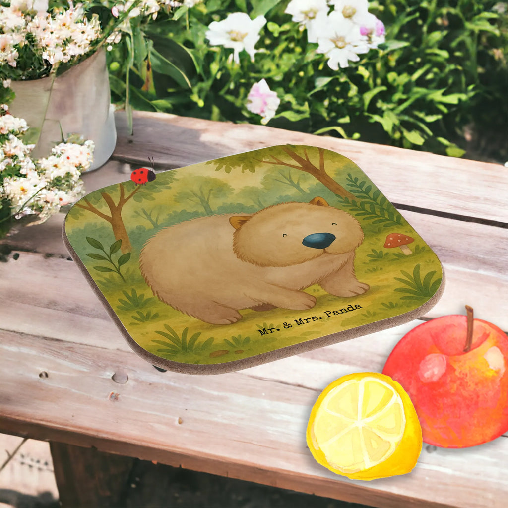 Square coaster Wombat Design Untersetzer, Bierdeckel, Glasuntersetzer, Untersetzer Gläser, Getränkeuntersetzer, Untersetzer aus Holz, Untersetzer für Gläser, Korkuntersetzer, Untersetzer Holz, Holzuntersetzer, Tassen Untersetzer, Untersetzer Design, Tiermotive, Gute Laune, lustige Sprüche, Tiere, Wombat, Das Leben ist schön, Motivation, Spruch, Australien