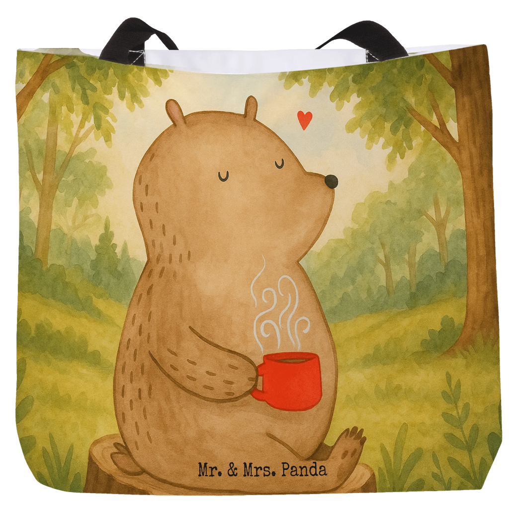 Shopper bear Coffee Design Tragebeutel, Alltagstasche, Schulbeutel, Schultasche, Strandtasche, Tasche, Shopper, Freizeittasche, Einkaufstasche, Beutel, Einkaufsbeutel, Bär, Teddy, Teddybär, Welt retten, Motivation, Welt erobern, guten Morgen, Morgenroutine, Coffee, Kaffee, Bären