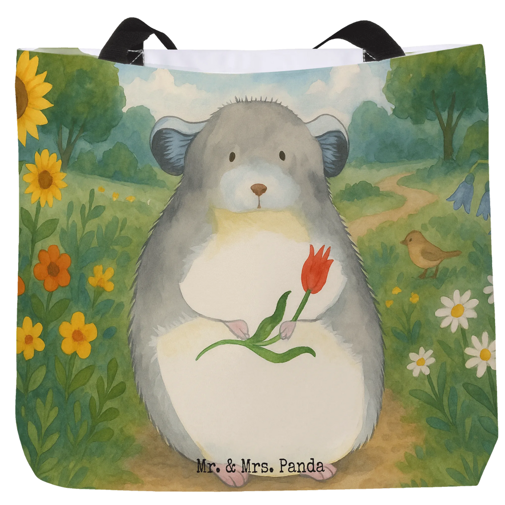 Shopper chinchilla flower Design Beutel, Strandtasche, Schulbeutel, Freizeittasche, Tasche, Alltagstasche, Einkaufsbeutel, Schultasche, Tragebeutel, Einkaufstasche, Shopper, Tiermotive, Gute Laune, lustige Sprüche, Tiere, Chinchilla, Büro, Chaos, Liebeskummer, Büroalltag, Kummer, traurig sein, Glücklichsein, Chinchillas, Depressionen