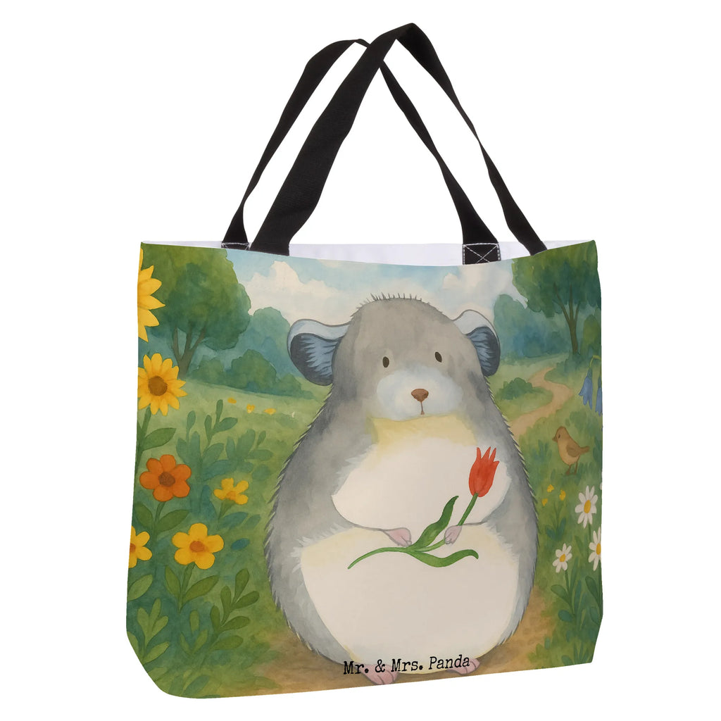 Shopper chinchilla flower Design Beutel, Strandtasche, Schulbeutel, Freizeittasche, Tasche, Alltagstasche, Einkaufsbeutel, Schultasche, Tragebeutel, Einkaufstasche, Shopper, Tiermotive, Gute Laune, lustige Sprüche, Tiere, Chinchilla, Büro, Chaos, Liebeskummer, Büroalltag, Kummer, traurig sein, Glücklichsein, Chinchillas, Depressionen