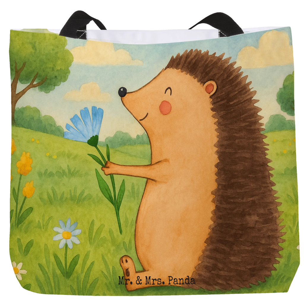 Shopper Hedgehog Flower Design Beutel, Einkaufstasche, Tasche, Strandtasche, Einkaufsbeutel, Shopper, Schultasche, Freizeittasche, Tragebeutel, Schulbeutel, Alltagstasche, Tiermotive, Gute Laune, lustige Sprüche, Tiere, Igel, Gute Besserung, Genesungswünsche, Krankheit, Krankenhaus, krank, Besuch