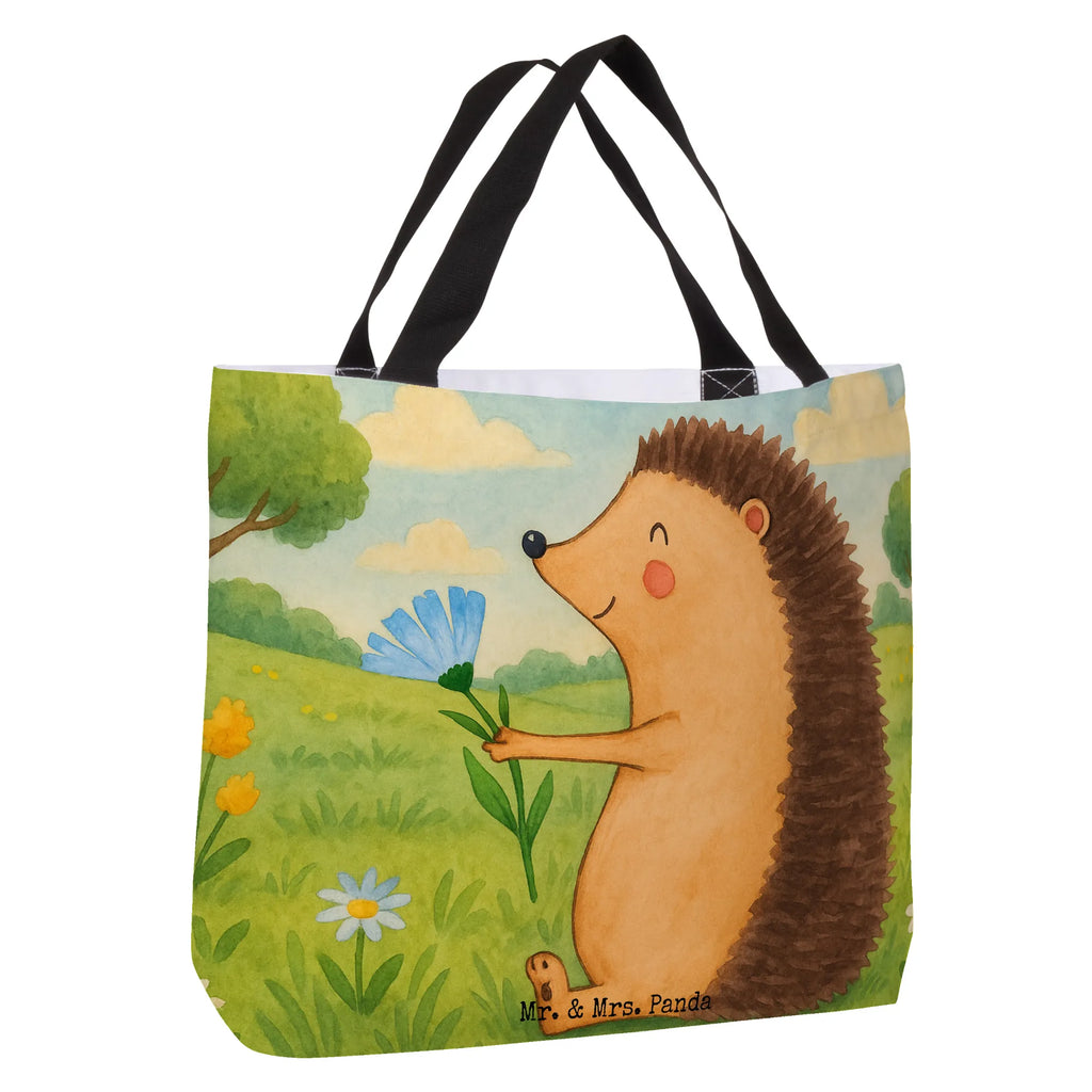 Shopper Hedgehog Flower Design Beutel, Einkaufstasche, Tasche, Strandtasche, Einkaufsbeutel, Shopper, Schultasche, Freizeittasche, Tragebeutel, Schulbeutel, Alltagstasche, Tiermotive, Gute Laune, lustige Sprüche, Tiere, Igel, Gute Besserung, Genesungswünsche, Krankheit, Krankenhaus, krank, Besuch