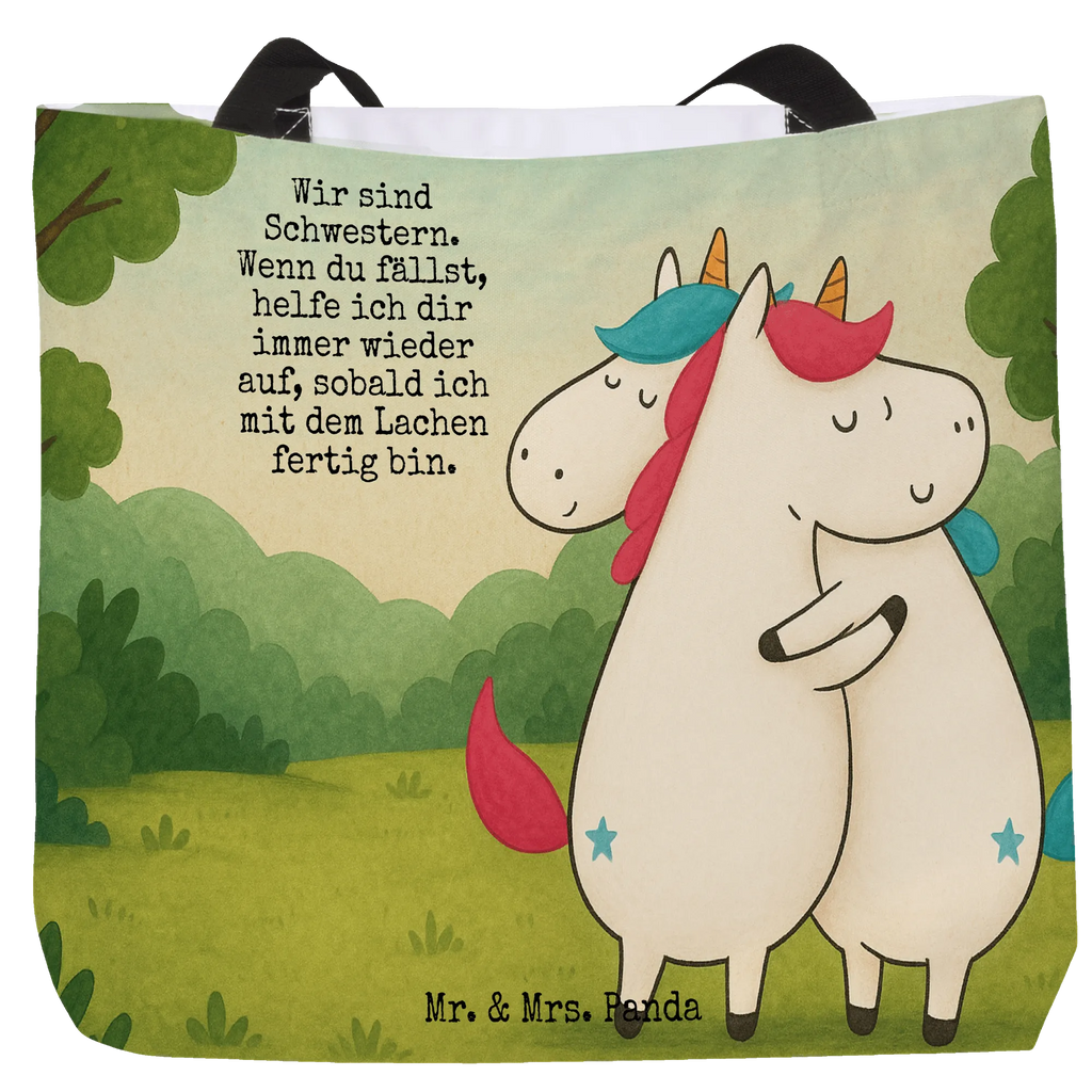 Shopper unicorns Embrace Design Beutel, Einkaufstasche, Tasche, Strandtasche, Einkaufsbeutel, Shopper, Schultasche, Freizeittasche, Tragebeutel, Schulbeutel, Alltagstasche, Einhorn, Einhörner, Einhorn Deko, Unicorn, Freundinnen, Freundin, BFF, Schwester, Schwestern, Familie, Geschwister, Sister, Liebe