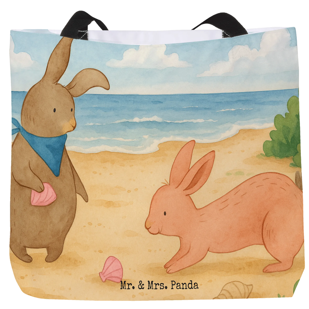 Shopper Bunnies with seashell Design Beutel, Einkaufstasche, Tasche, Strandtasche, Einkaufsbeutel, Shopper, Schultasche, Freizeittasche, Tragebeutel, Schulbeutel, Alltagstasche, Familie, Vatertag, Muttertag, Bruder, Schwester, Mama, Papa, Oma, Opa, Hasen, beste Freundin, Freundin, Freundinnen, best friends, BFF, Muscheln sammeln, Muscheln, Meer