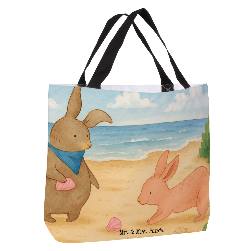 Shopper Bunnies with seashell Design Beutel, Einkaufstasche, Tasche, Strandtasche, Einkaufsbeutel, Shopper, Schultasche, Freizeittasche, Tragebeutel, Schulbeutel, Alltagstasche, Familie, Vatertag, Muttertag, Bruder, Schwester, Mama, Papa, Oma, Opa, Hasen, beste Freundin, Freundin, Freundinnen, best friends, BFF, Muscheln sammeln, Muscheln, Meer
