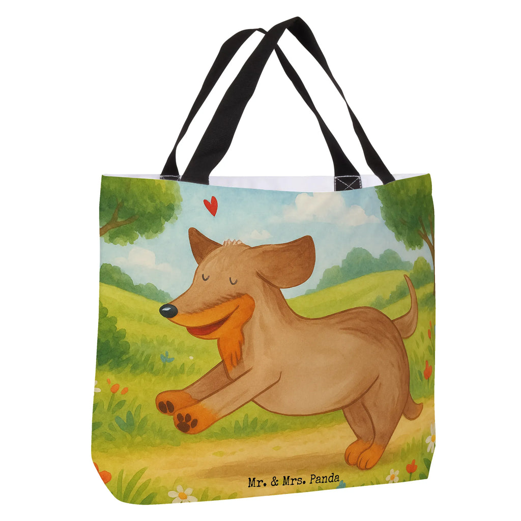 Shopper Hund Dackel Design Alltagstasche, Beutel, Tasche, Shopper, Freizeittasche, Strandtasche, Einkaufstasche, Einkaufsbeutel, Schulbeutel, Tragebeutel, Schultasche, Hund, Hundemotiv, Haustier, Hunderasse, Tierliebhaber, Hundebesitzer, Sprüche, Hunde, happy dog, Dachshund, Dackel
