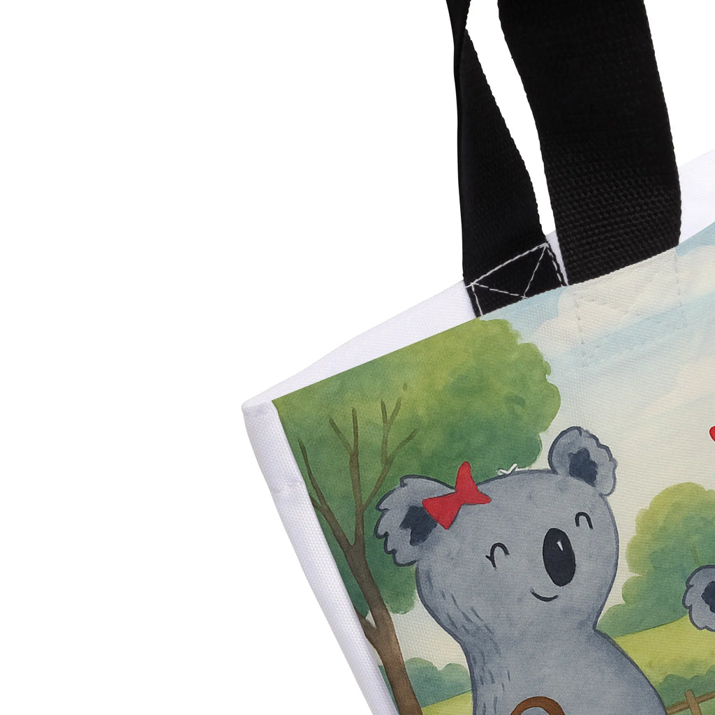 Shopper Koala Familie zwei Design Beutel, Einkaufstasche, Tasche, Strandtasche, Einkaufsbeutel, Shopper, Schultasche, Freizeittasche, Tragebeutel, Schulbeutel, Alltagstasche, Familie, Vatertag, Muttertag, Bruder, Schwester, Mama, Papa, Oma, Opa, Koala, Koalabär, beste Familie, Familienzeit, Familienleben, Koalafamilie, Lieblingsfamilie