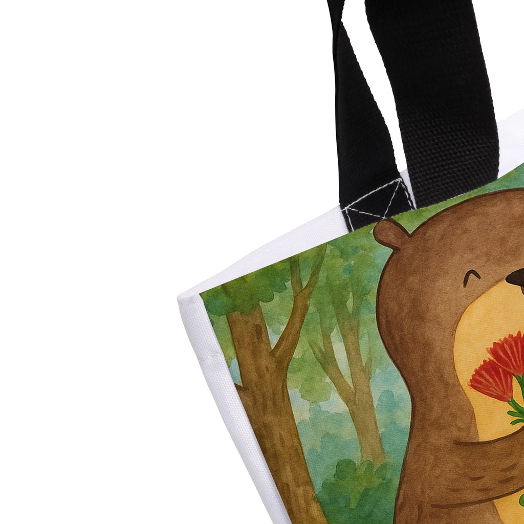 Shopper otter Bunch of flowers Design Tragebeutel, Tasche, Shopper, Schulbeutel, Einkaufstasche, Freizeittasche, Einkaufsbeutel, Strandtasche, Beutel, Alltagstasche, Schultasche, Otter, Fischotter, Seeotter, Otter Seeotter See Otter