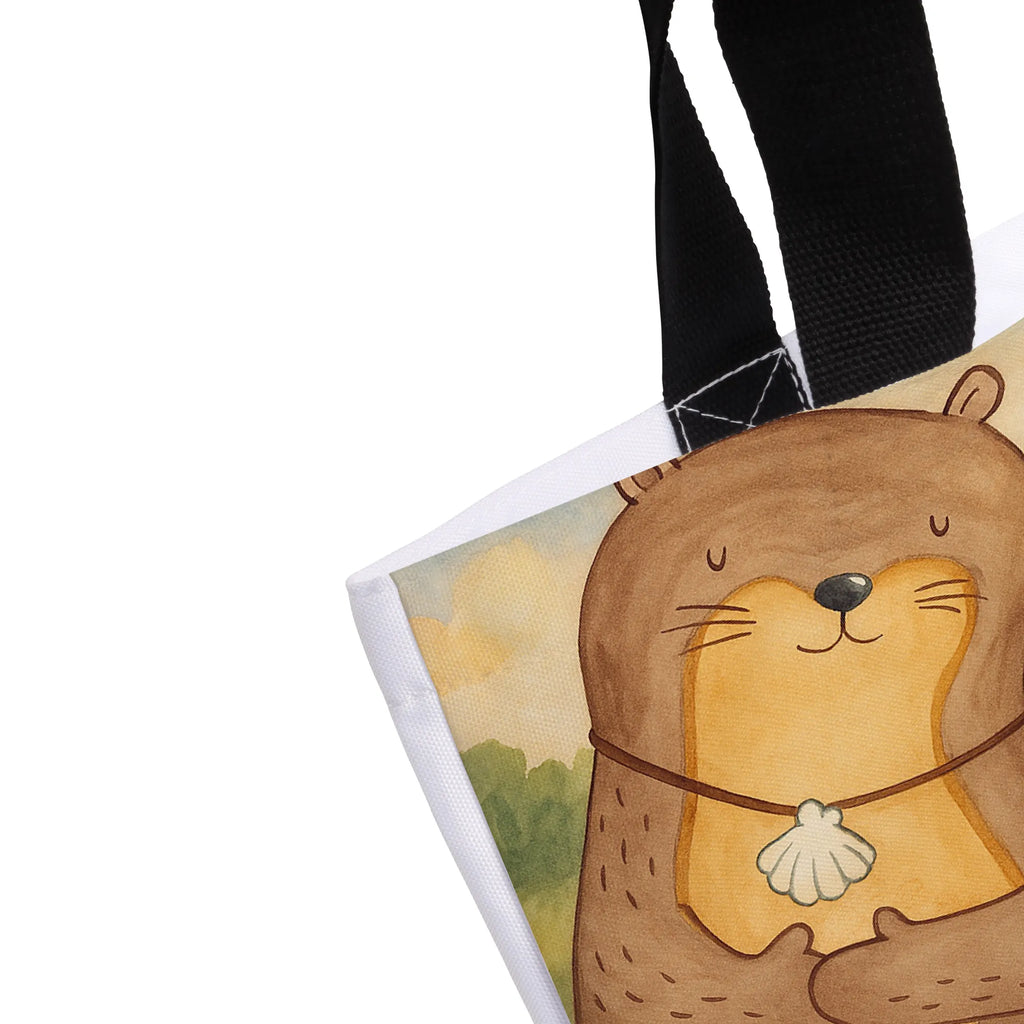 Shopper otter shell Design Strandtasche, Schultasche, Einkaufsbeutel, Einkaufstasche, Shopper, Beutel, Tragebeutel, Tasche, Schulbeutel, Alltagstasche, Freizeittasche, Otter, Fischotter, Seeotter, grübeln, Tagträumen, Otterliebe, träumen, Büro, Motivation