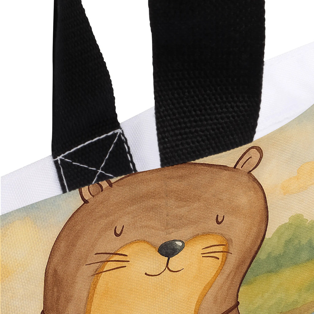 Shopper otter shell Design Strandtasche, Schultasche, Einkaufsbeutel, Einkaufstasche, Shopper, Beutel, Tragebeutel, Tasche, Schulbeutel, Alltagstasche, Freizeittasche, Otter, Fischotter, Seeotter, grübeln, Tagträumen, Otterliebe, träumen, Büro, Motivation