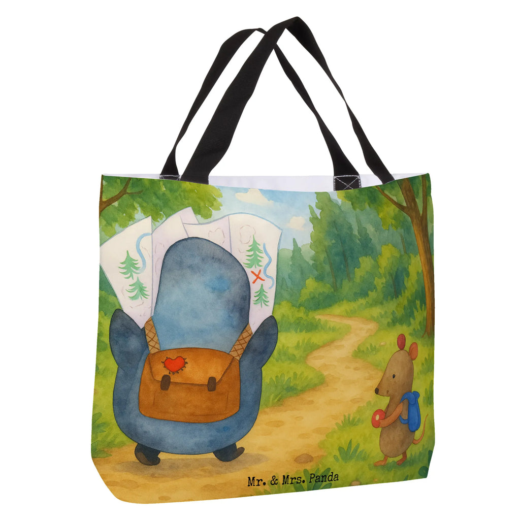 Shopper Pinguin & Maus Wanderer Design Beutel, Einkaufstasche, Tasche, Strandtasche, Einkaufsbeutel, Shopper, Schultasche, Freizeittasche, Tragebeutel, Schulbeutel, Alltagstasche, Pinguin, Pinguine, Abenteurer, Abenteuer, Roadtrip, Ausflug, Wanderlust, wandern