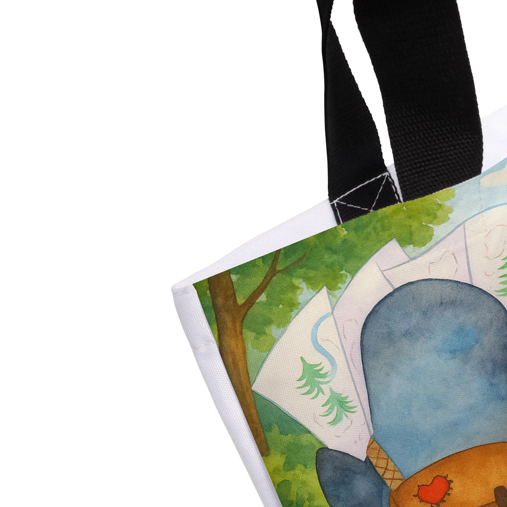 Shopper Pinguin & Maus Wanderer Design Beutel, Einkaufstasche, Tasche, Strandtasche, Einkaufsbeutel, Shopper, Schultasche, Freizeittasche, Tragebeutel, Schulbeutel, Alltagstasche, Pinguin, Pinguine, Abenteurer, Abenteuer, Roadtrip, Ausflug, Wanderlust, wandern