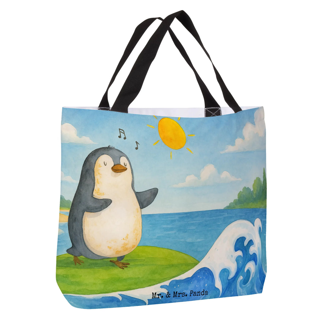 Shopper Penguin surfer Design Beutel, Einkaufstasche, Tasche, Strandtasche, Einkaufsbeutel, Shopper, Schultasche, Freizeittasche, Tragebeutel, Schulbeutel, Alltagstasche, Pinguin, Pinguine, surfen, Surfer, Hawaii, Urlaub, Wellen, Wellen reiten, Portugal