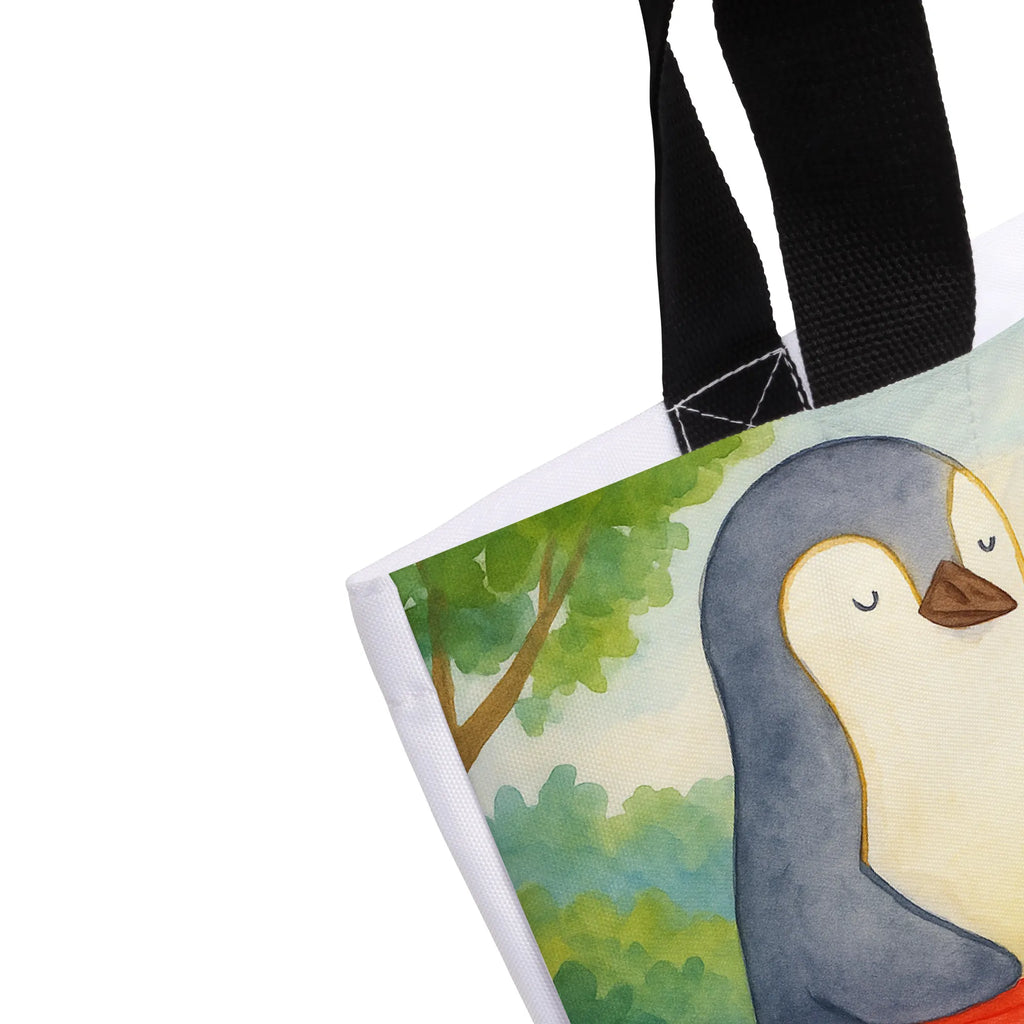 Shopper Pinguin mit Kind Design Beutel, Einkaufstasche, Tasche, Strandtasche, Einkaufsbeutel, Shopper, Schultasche, Freizeittasche, Tragebeutel, Schulbeutel, Alltagstasche, Familie, Vatertag, Muttertag, Bruder, Schwester, Mama, Papa, Oma, Opa, Geschenk, Mami, Mutti, Mutter, Geburststag
