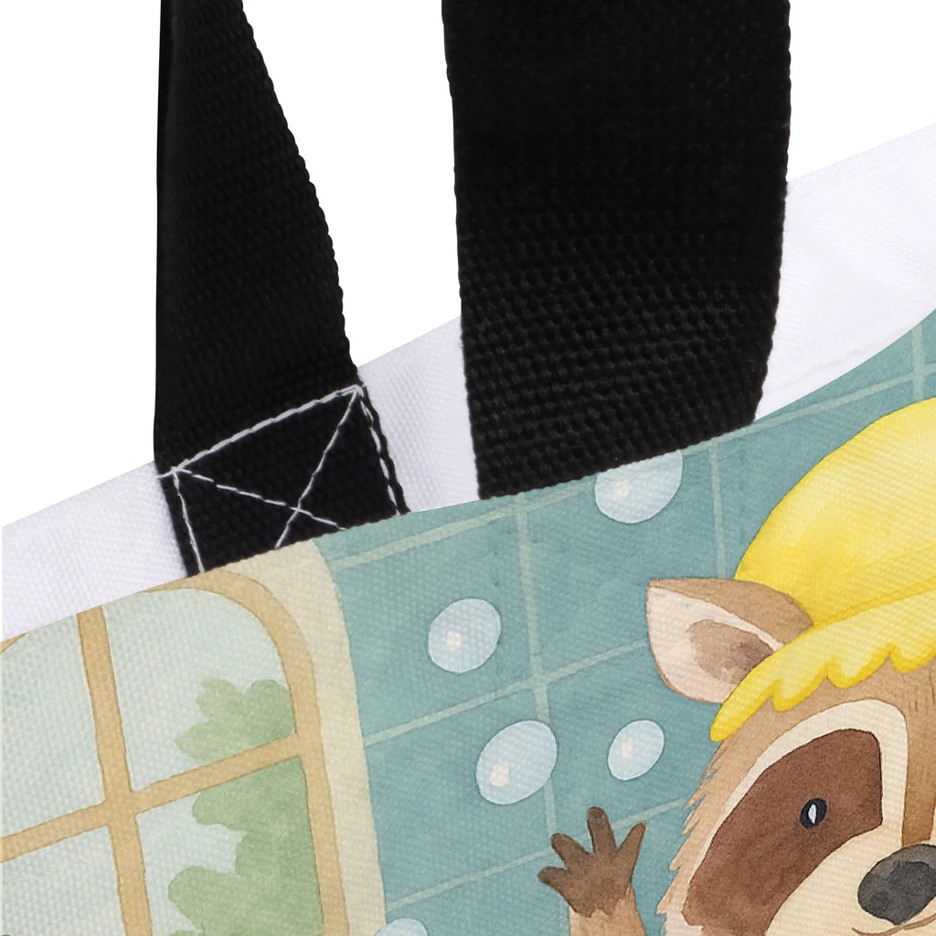 Shopper Waschbär Design Beutel, Einkaufstasche, Tasche, Strandtasche, Einkaufsbeutel, Shopper, Schultasche, Freizeittasche, Tragebeutel, Schulbeutel, Alltagstasche, Tiermotive, Gute Laune, lustige Sprüche, Tiere, Waschbär, Tagträumen, Plan, Fröhlich, waschen, Seifenblasen