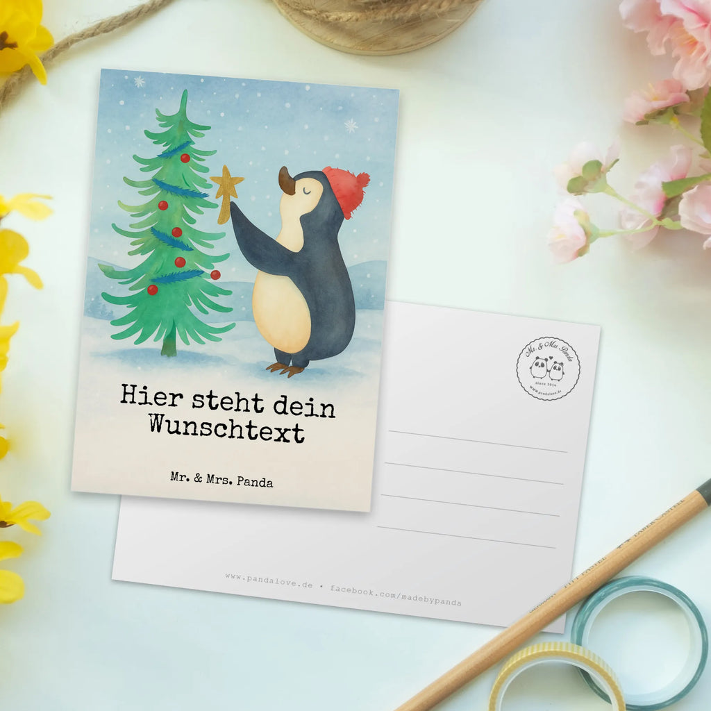Personalisierte Postkarte Pinguin Weihnachtsbaum Design Karte mit Wunschtext, Postkarte Personalisierbar, Einladung mit Wunschtext, Postkarte mit Namen, Grußkarte mit Wunschtext, Geschenkkarte mit Wunschtext, Karte mit Namen, Grußkarte mit Namen, Postkarte Bedrucken, Geschenkkarte mit Namen, Ansichtskarte mit Wunschtext, Ansichtskarte mit Namen, Einladung mit Namen, Postkarte mit Wunschtext, Winter, Nikolaus, Advent, Heiligabend, Wintermotiv, Weihnachten, Weihnachtsdeko, Pinguin