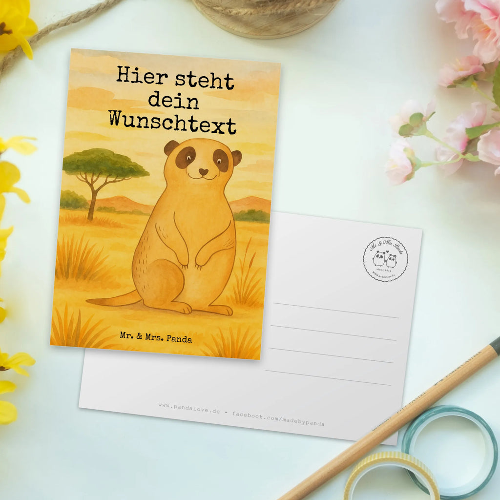 Personalisierte Postkarte Erdmännchen Design Geschenkkarte mit Wunschtext, Ansichtskarte mit Namen, Karte mit Wunschtext, Postkarte mit Wunschtext, Karte mit Namen, Postkarte bedrucken, Postkarte personalisierbar, Postkarte mit Namen, Einladung mit Wunschtext, Grußkarte mit Namen, Einladung mit Namen, Geschenkkarte mit Namen, Grußkarte mit Wunschtext, Ansichtskarte mit Wunschtext, Afrika, Wildtiere, Erdmännchen, Weltreise, Roadtrip, Spruch, Reisen, Afrikareise, Traveling