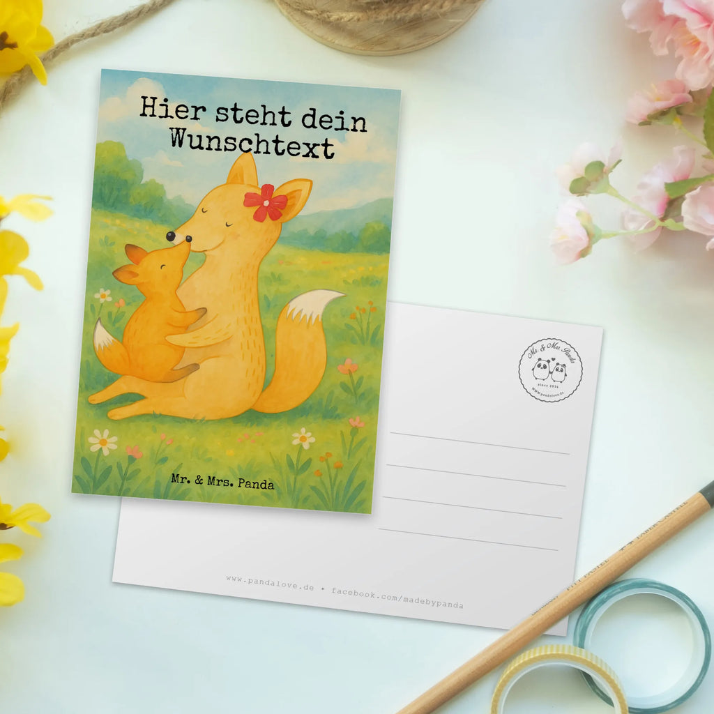 Personalisierte Postkarte Fuchs Mama Design Geschenkkarte mit Wunschtext, Karte mit Wunschtext, Ansichtskarte mit Wunschtext, Ansichtskarte mit Namen, Geschenkkarte mit Namen, Einladung mit Wunschtext, Postkarte personalisierbar, Grußkarte mit Namen, Postkarte mit Namen, Postkarte mit Wunschtext, Grußkarte mit Wunschtext, Karte mit Namen, Einladung mit Namen, Postkarte bedrucken, Familie, Vatertag, Muttertag, Bruder, Schwester, Mama, Papa, Oma, Opa, Mutter, Geschenk, Lieblingstochter, Beste Tochter, Tochter