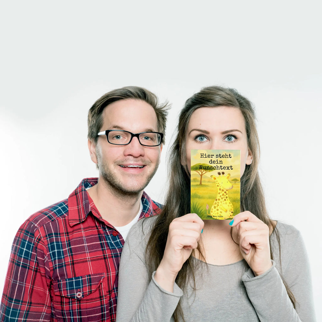 Personalised postcard giraffe Satisfied Design Postkarte bedrucken, Postkarte personalisierbar, Einladung mit Wunschtext, Geschenkkarte mit Namen, Karte mit Wunschtext, Postkarte mit Wunschtext, Ansichtskarte mit Namen, Postkarte mit Namen, Ansichtskarte mit Wunschtext, Grußkarte mit Wunschtext, Karte mit Namen, Einladung mit Namen, Grußkarte mit Namen, Geschenkkarte mit Wunschtext, Afrika, Wildtiere, Giraffe, Zufrieden, Abenteuer, Glück