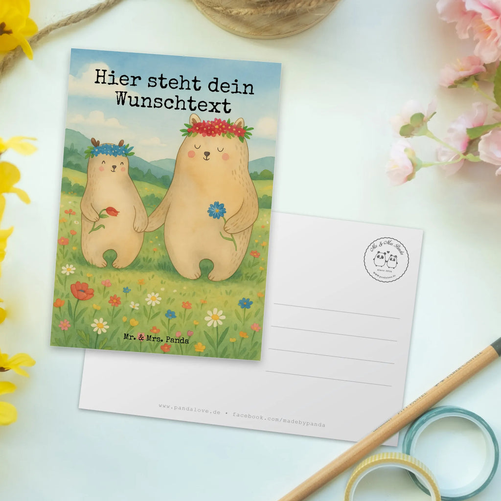 Personalised postcard Niedźwiedzie z wianuszkiem Design Postkarte mit Namen, Postkarte bedrucken, Postkarte mit Wunschtext, Postkarte personalisierbar, Geschenkkarte mit Namen, Grußkarte mit Namen, Karte mit Namen, Einladung mit Namen, Ansichtskarte mit Namen, Geschenkkarte mit Wunschtext, Grußkarte mit Wunschtext, Karte mit Wunschtext, Einladung mit Wunschtext, Ansichtskarte mit Wunschtext, Familie, Vatertag, Muttertag, Bruder, Schwester, Mama, Papa, Oma, Opa, Bär, Bären, Mutter, Mutti, Mami, Lieblingsmensch, Lieblingsmama, beste Mutter, weltbeste Mama, Geschenk Mama. Muttertag, Tochter, Kind, Kinder, Töchter, Family, Vorbild