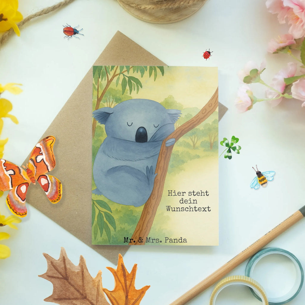 Personalisierte Grußkarte Koalabär Design Personalisierte Einladungskarte, Personalisiertere Klappkarte, Grußkarte mit Namen, Grußkarte als Geldgeschenk, Personalisierte Geburtstagskarte, Personalisierte Grußkarte, Personalisierte Karte, Grußkarte selber drucken, Personalisierte Glückwunschkarte, Personalisierte Hochzeitskarte, Grußkarte selbst gestalten, Grußkarten personalisiert, Grußkarte mit persönlichen Nachrichten, Tiermotive, Gute Laune, lustige Sprüche, Tiere, Koala, schlafen, Koalabär, träumen, Traum, Schlafzimmer, Bär, Traumland