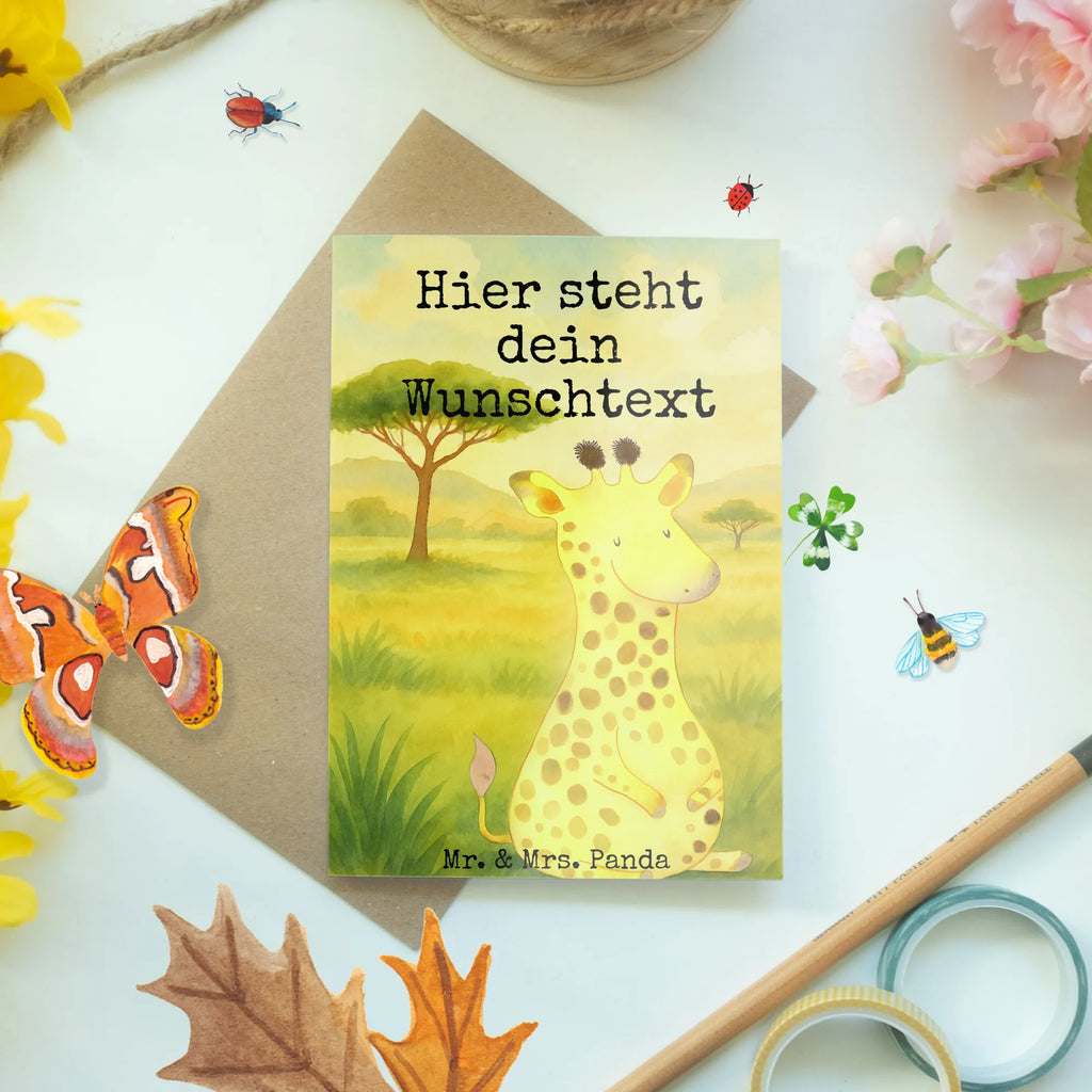 Personalised greetings card giraffe Satisfied Design Personalisierte Einladungskarte, Personalisierte Geburtstagskarte, Grußkarten personalisiert, Personalisiertere Klappkarte, Personalisierte Hochzeitskarte, Grußkarte als Geldgeschenk, Grußkarte mit Namen, Personalisierte Grußkarte, Grußkarte selber drucken, Personalisierte Glückwunschkarte, Personalisierte Karte, Grußkarte selbst gestalten, Grußkarte mit persönlichen Nachrichten, Afrika, Wildtiere, Giraffe, Abenteuer, Zufrieden, Glück
