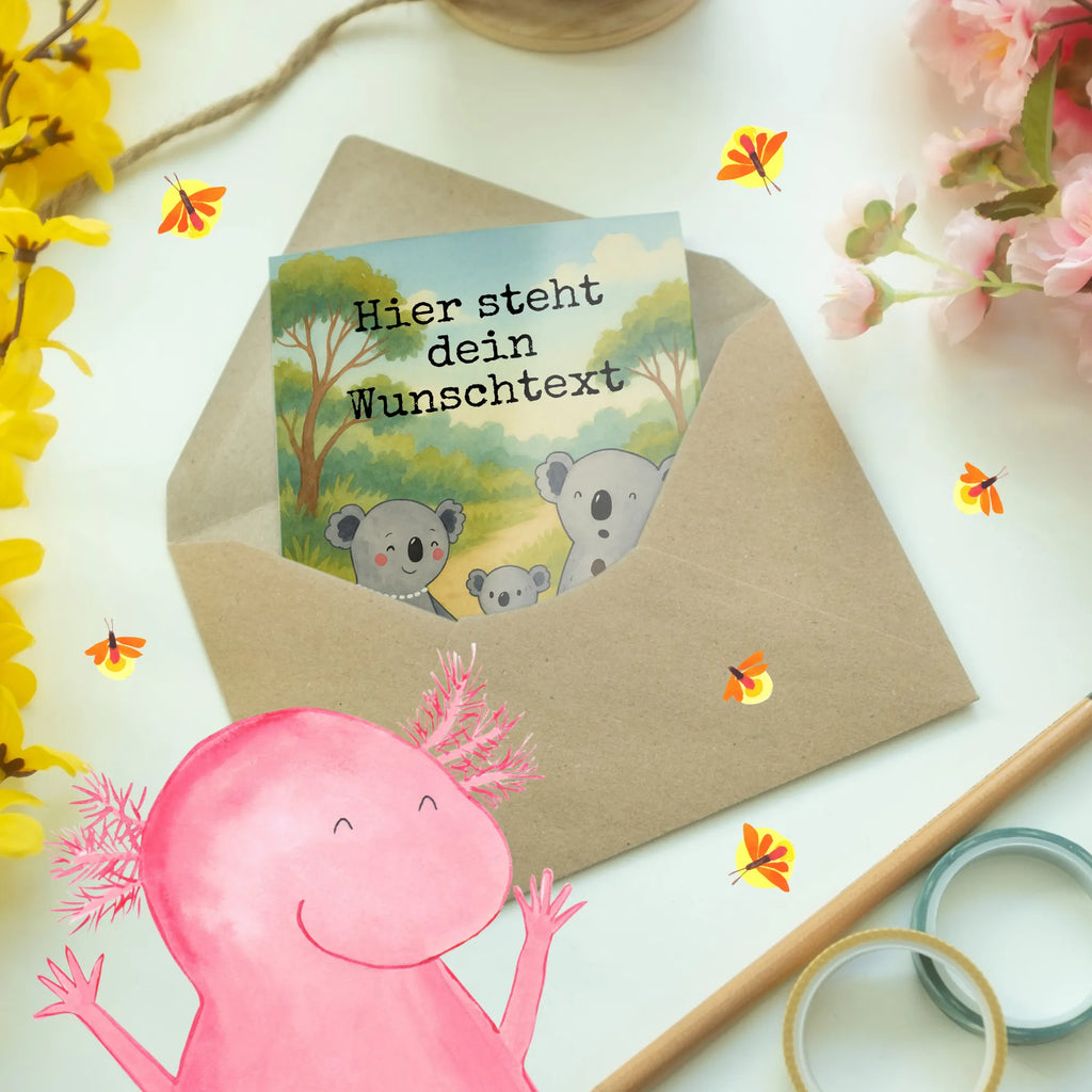Personalisierte Grußkarte Koala Familie Design Grußkarte als Geldgeschenk, Grußkarte mit persönlichen Nachrichten, Personalisierte Einladungskarte, Personalisiertere Klappkarte, Personalisierte Hochzeitskarte, Grußkarte mit Namen, Grußkarte selbst gestalten, Grußkarte selber drucken, Personalisierte Glückwunschkarte, Grußkarten personalisiert, Personalisierte Geburtstagskarte, Personalisierte Grußkarte, Personalisierte Karte, Familie, Vatertag, Muttertag, Bruder, Schwester, Mama, Papa, Oma, Opa, Kinder, Koalas, Geschwister, Family, Koala, Familienleben