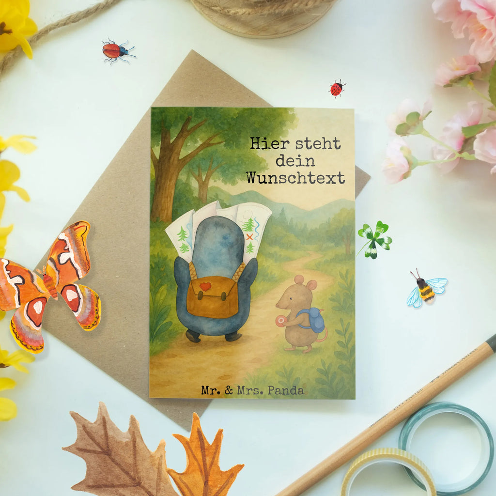 Personalised greetings card Pingwin i Mysz Wędrowcy Design Personalisierte Hochzeitskarte, Personalisierte Glückwunschkarte, Personalisiertere Klappkarte, Personalisierte Geburtstagskarte, Grußkarten personalisiert, Personalisierte Grußkarte, Personalisierte Karte, Grußkarte selbst gestalten, Personalisierte Einladungskarte, Grußkarte selber drucken, Grußkarte mit Namen, Grußkarte als Geldgeschenk, Grußkarte mit persönlichen Nachrichten, Pinguin, Abenteurer, Roadtrip, Pinguine, Wanderlust, Abenteuer, wandern, Ausflug