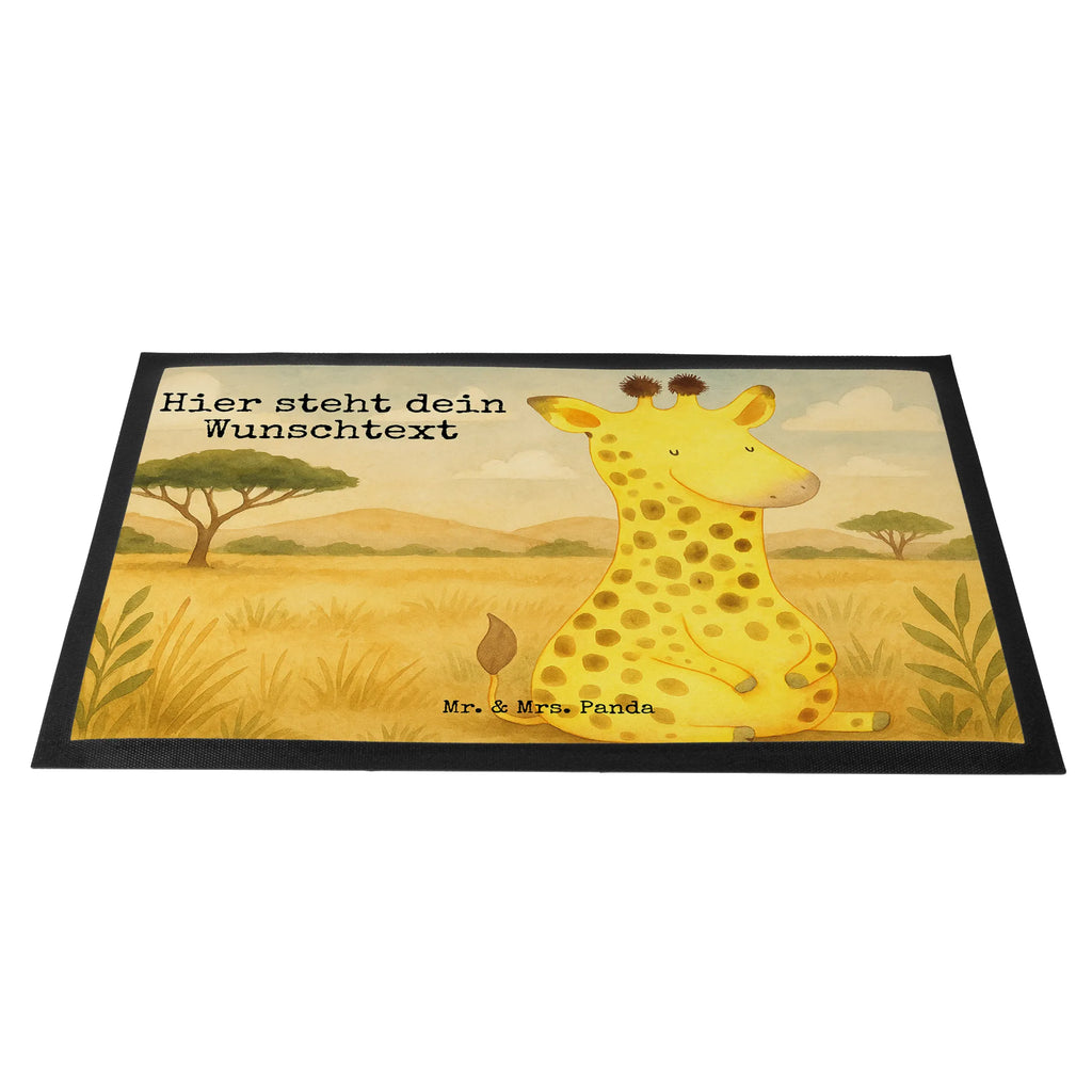 Personalized doormat giraffe Satisfied Design Türvorleger mit Namen, Türvorleger personalisiert, Wunschnamen, Fußmatte bedrucken, Fußmatte mit Namen, Personalisiert, Haustürmatte personalisiert, Personalisierte Fußmatte, Namensfussmatte, Personalisieruung, Bedrucken, Afrika, Wildtiere, Glück, Giraffe, Zufrieden, Abenteuer