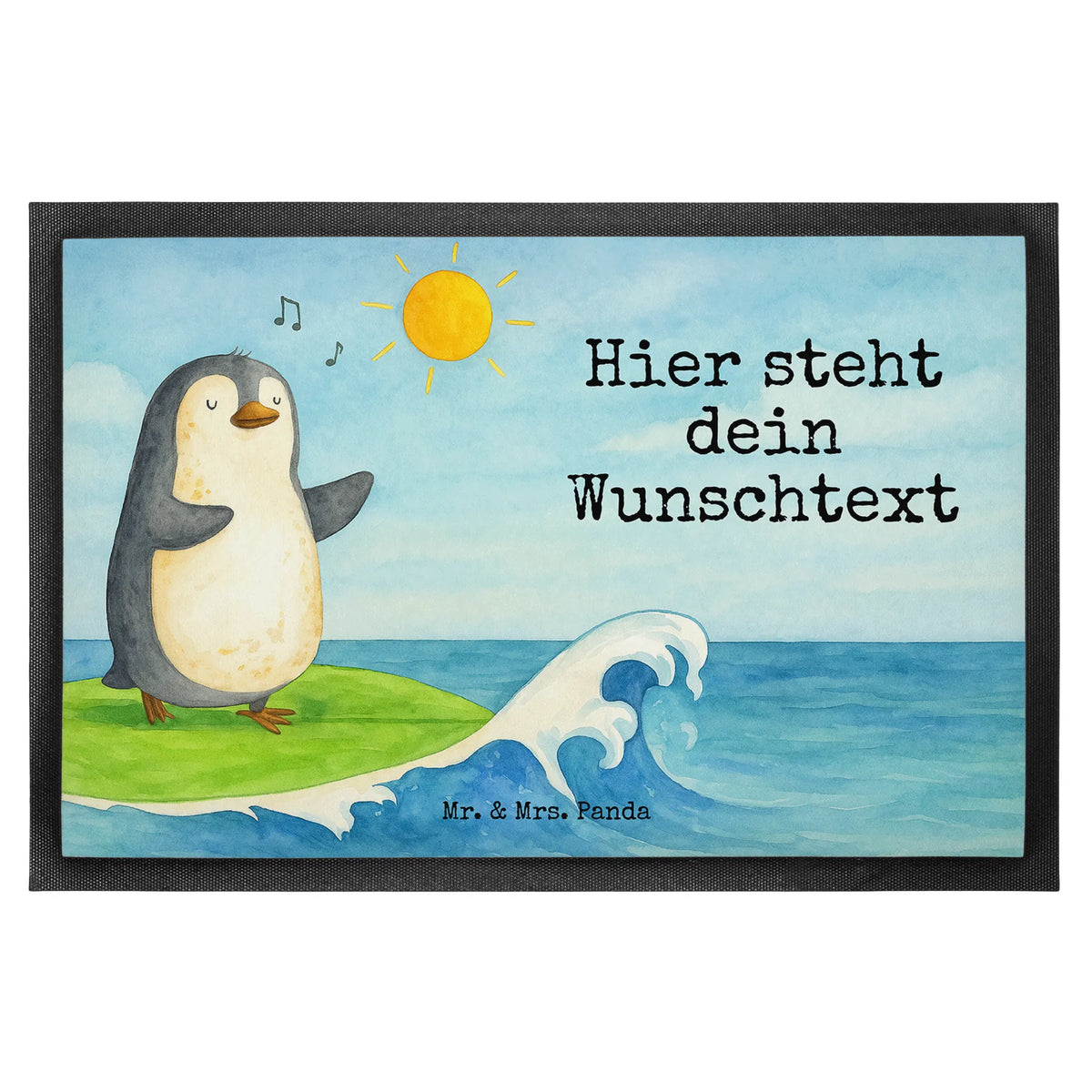 Personalized doormat Penguin surfer Design North Pole, Penguins, surfing, holidays, waves, wave riding, surfers, penguins