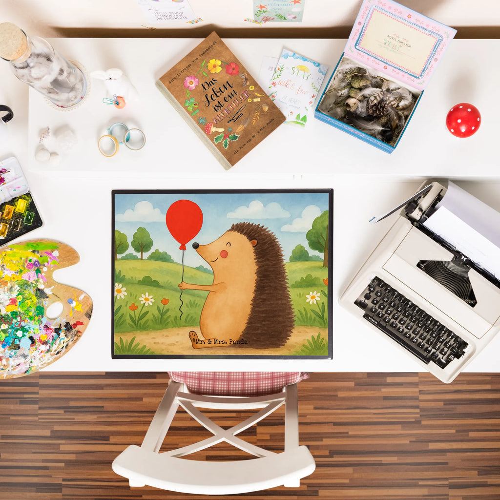 Desk pad Hedgehog balloon Design Schreibunterlage, Schreibtischauflage, Bürobedarf, Büroartikel, Schreibwaren, Schreibtisch Unterlagen, Schreibtischunterlage Groß, Tiermotive, Gute Laune, lustige Sprüche, Tiere, Igel, Geburtstag, Herzlichen Glückwunsch, Glückwunsch, Geburtstagskind, Ballon, Happy Birthday