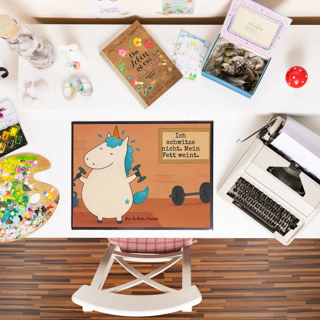 Podkładka na biurko jednorożec Fitness Design Schreibunterlage, Schreibtischauflage, Bürobedarf, Büroartikel, Schreibwaren, Schreibtisch Unterlagen, Schreibtischunterlage Groß, Einhorn, Einhörner, Einhorn Deko, Unicorn, Gym, Fitness, Fitnessstudio, Diät, Abnehmen, Sport, Pumpen, Geräte, Sixpack